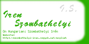 iren szombathelyi business card